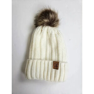 Faux Fur Pom Beanie